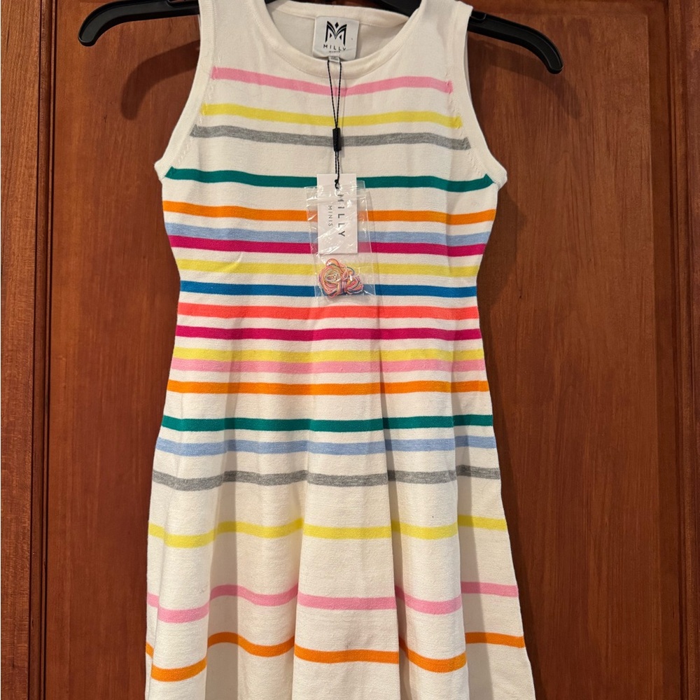 Milly Minis Multicolor Striped Kids Dress NWT
